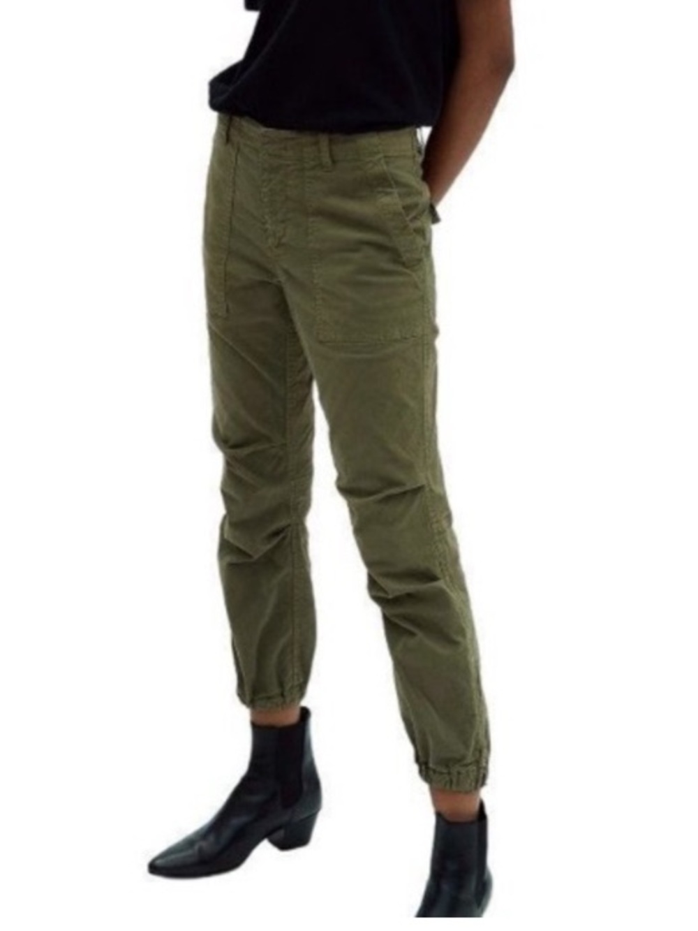 Nili Lotan French Military Army Green Cargo Jogger Pants Size 0